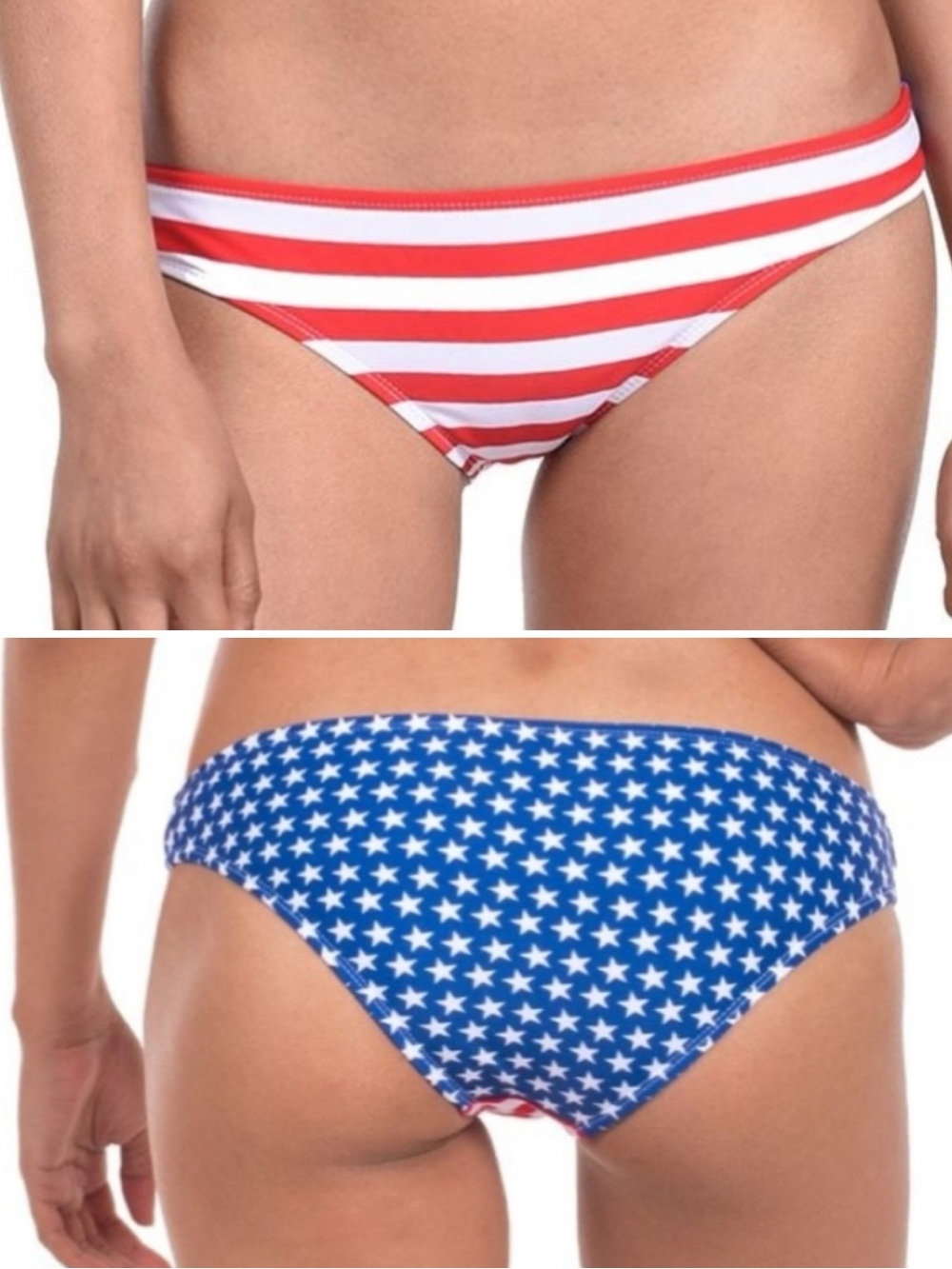 NWT Tipsy Elves Patriotic Striped & Star Bikini Bottom XS 4th of July USA